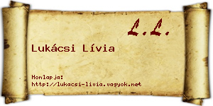 Lukácsi Lívia névjegykártya